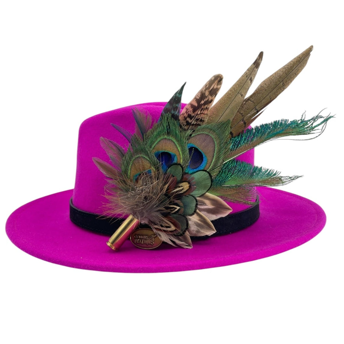 Teal & Natural Feather Hat Pin (CFP792)