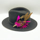 Cerise & Natural Feather Hat Pin (CFP476)