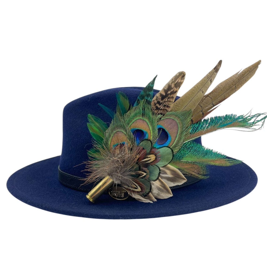 Teal & Natural Feather Hat Pin (CFP792)
