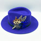 Blue & Natural Feather Hat Pin (CFP477)