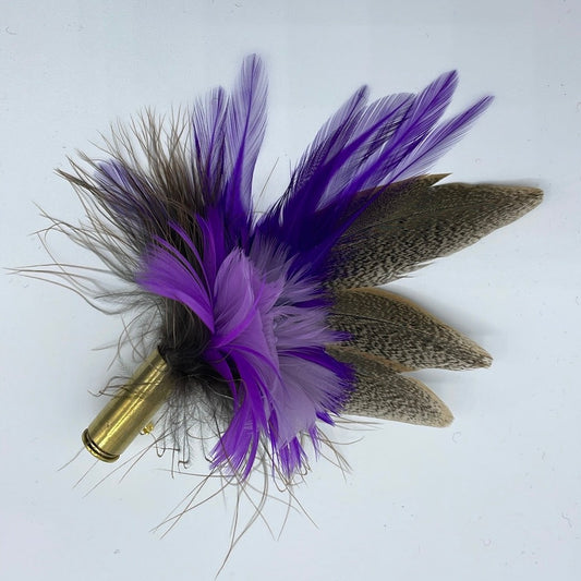 Purple, Lilac & Natural Feather Hat Pin (CFP412)