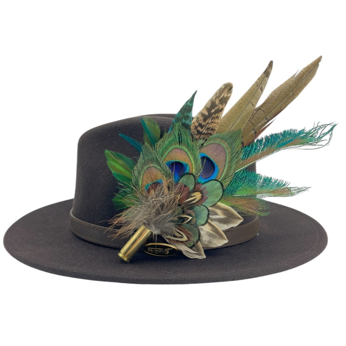 Teal & Natural Feather Hat Pin (CFP792)