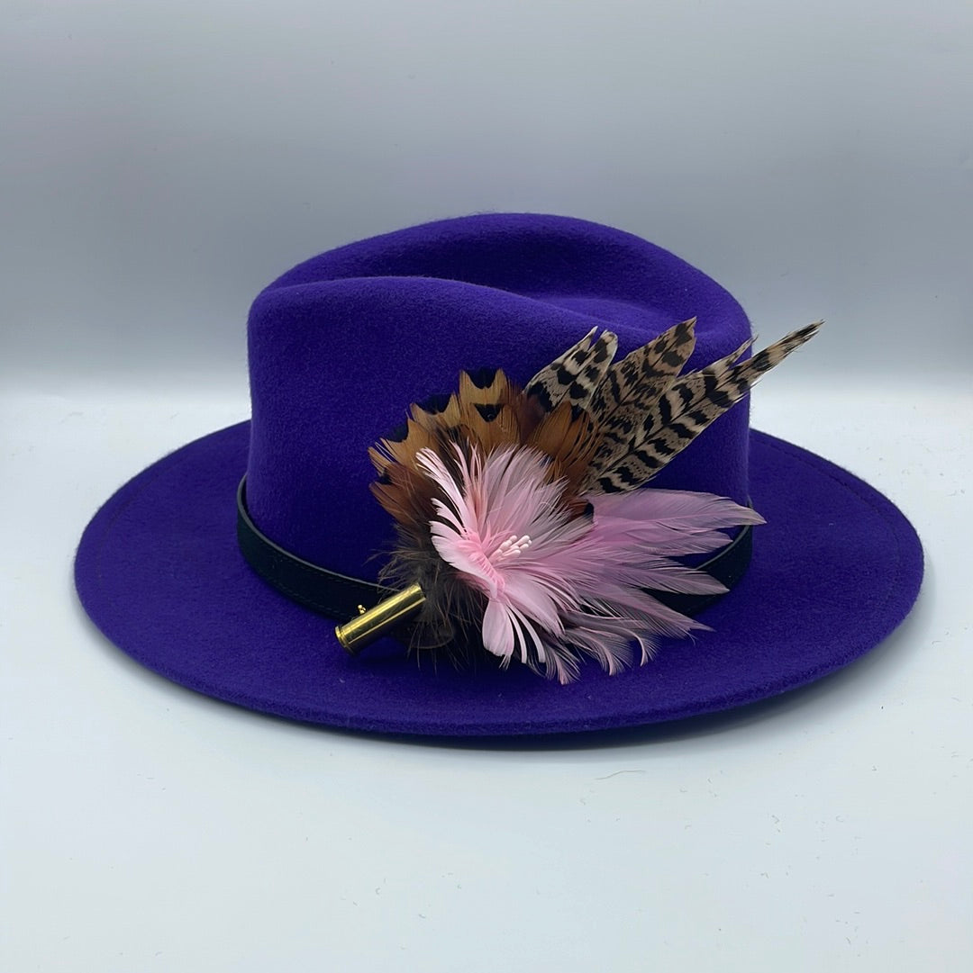 Pale Pink & Natural Feather Hat Pin (CFP474)