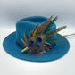 Peacock, Teal, Green & Natural Feather Hat Pin (CFP469)