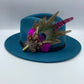 Peacock, Cerise & Natural Feather hat Pin (CFP457)