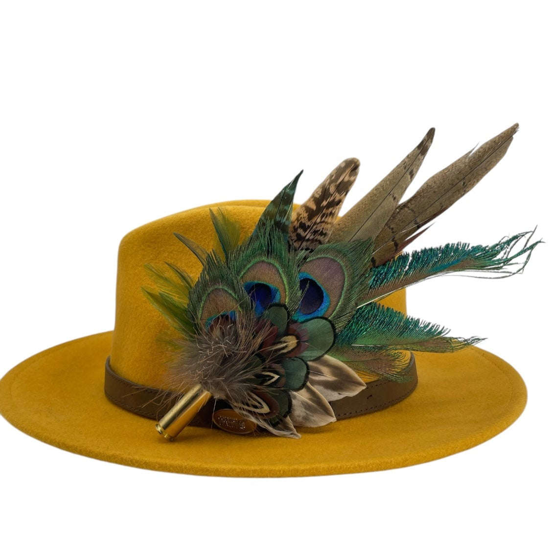 Teal & Natural Feather Hat Pin (CFP792)