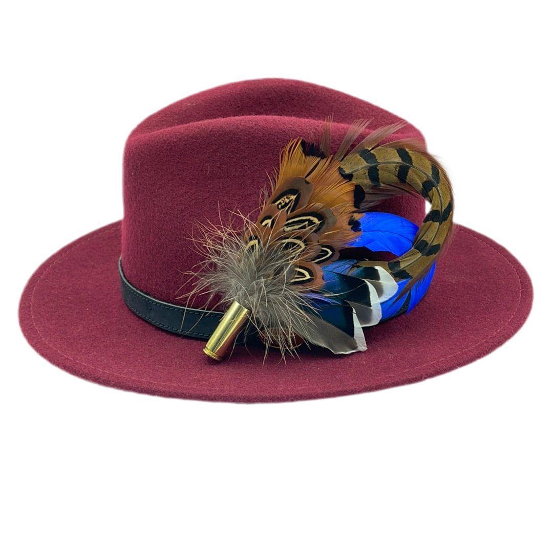 Royal Blue & Natural Feather Hat Pin (CFP276)