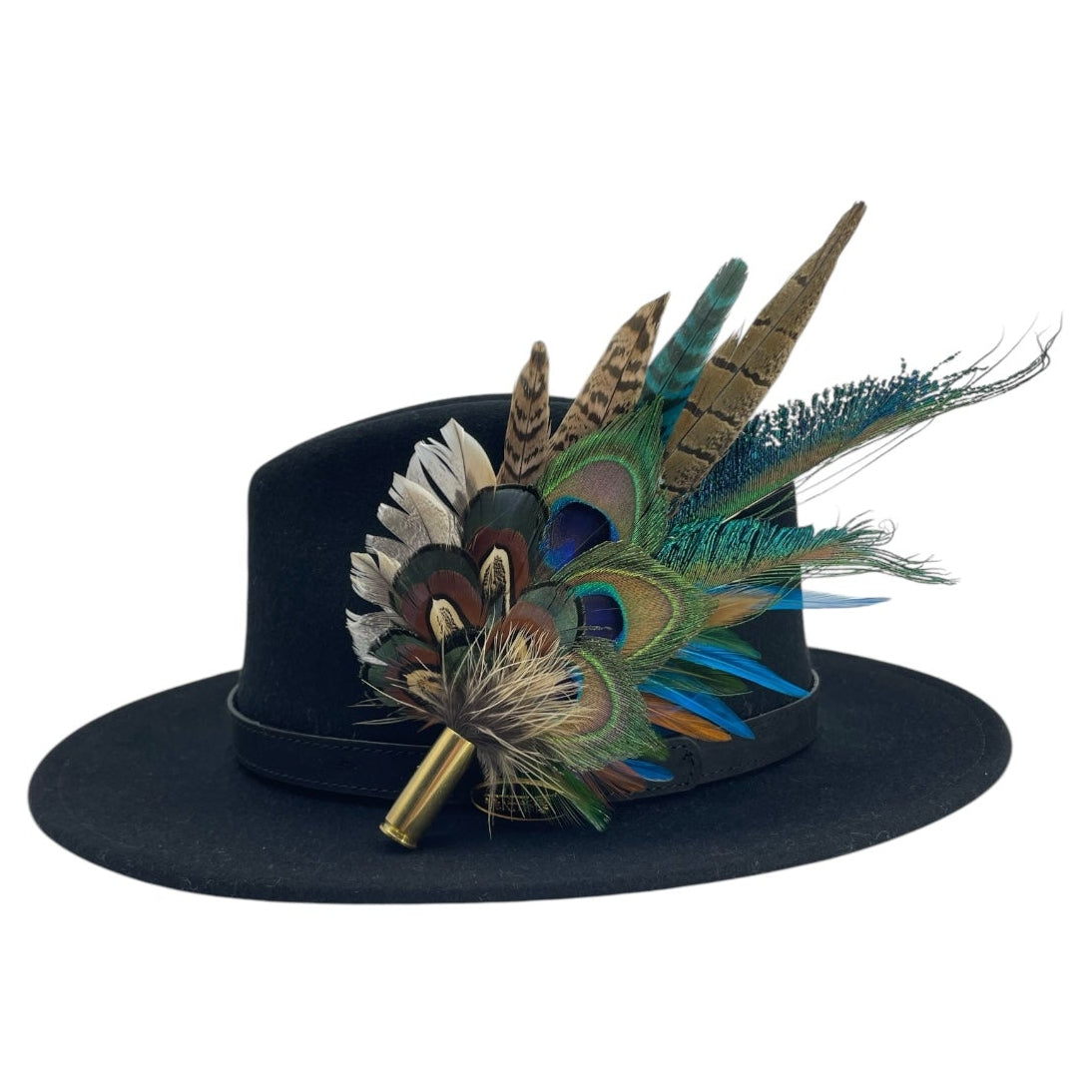 Teal & Natural Feather Hat Pin (CFP784)