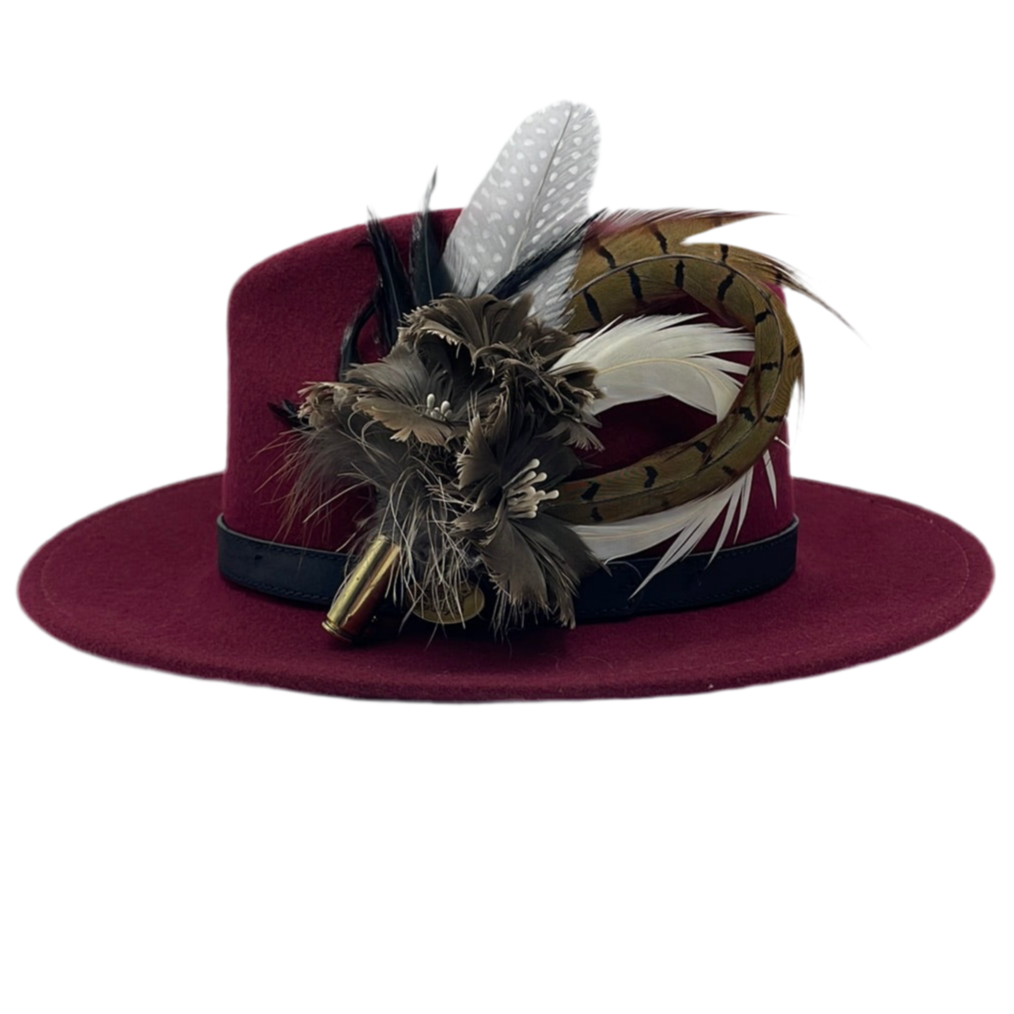 Black, White & Brown Feather Hat Pin (CFP404)