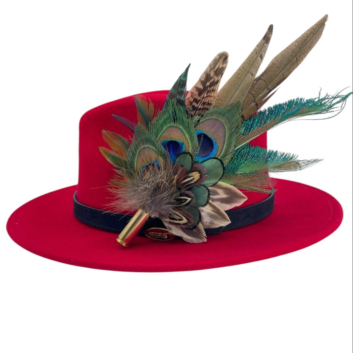 Teal & Natural Feather Hat Pin (CFP792)