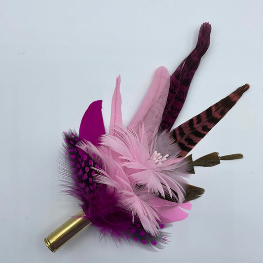 Pink Tones with Cerise Feather Hat Pin (CFP409)