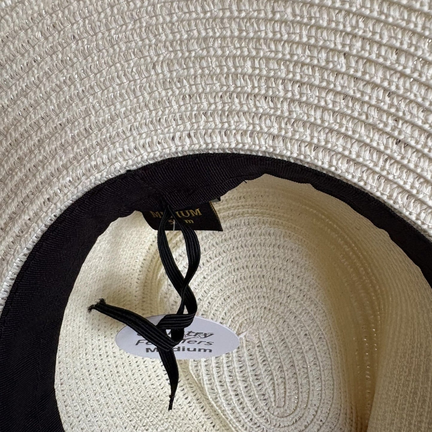 Fedora beige Straw Hat with Pink Ribbon Band CFSH12