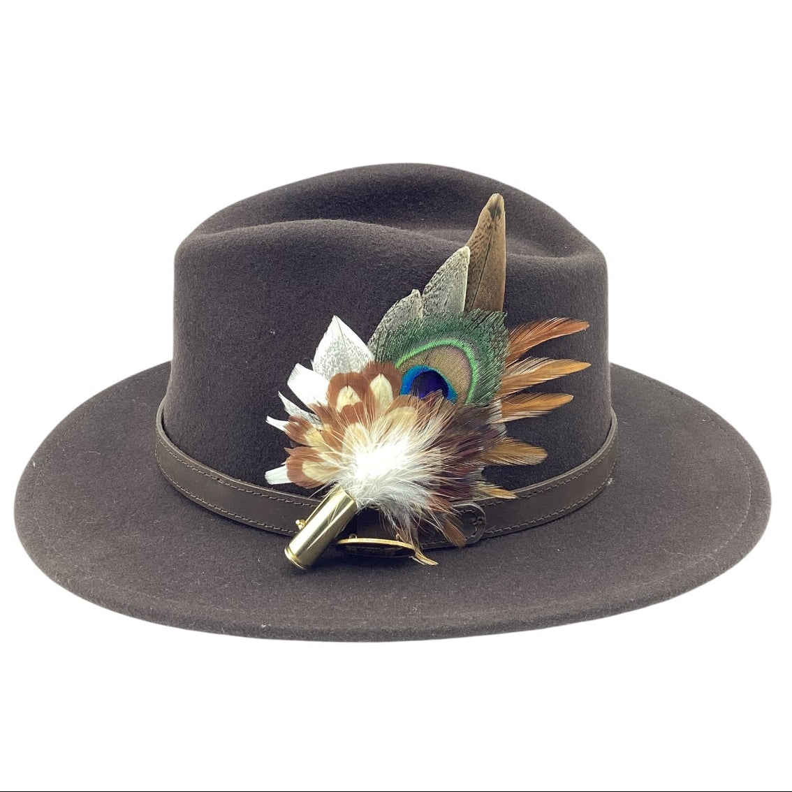 Mustard brown and Natural Feather Hat Pin (CFP828)