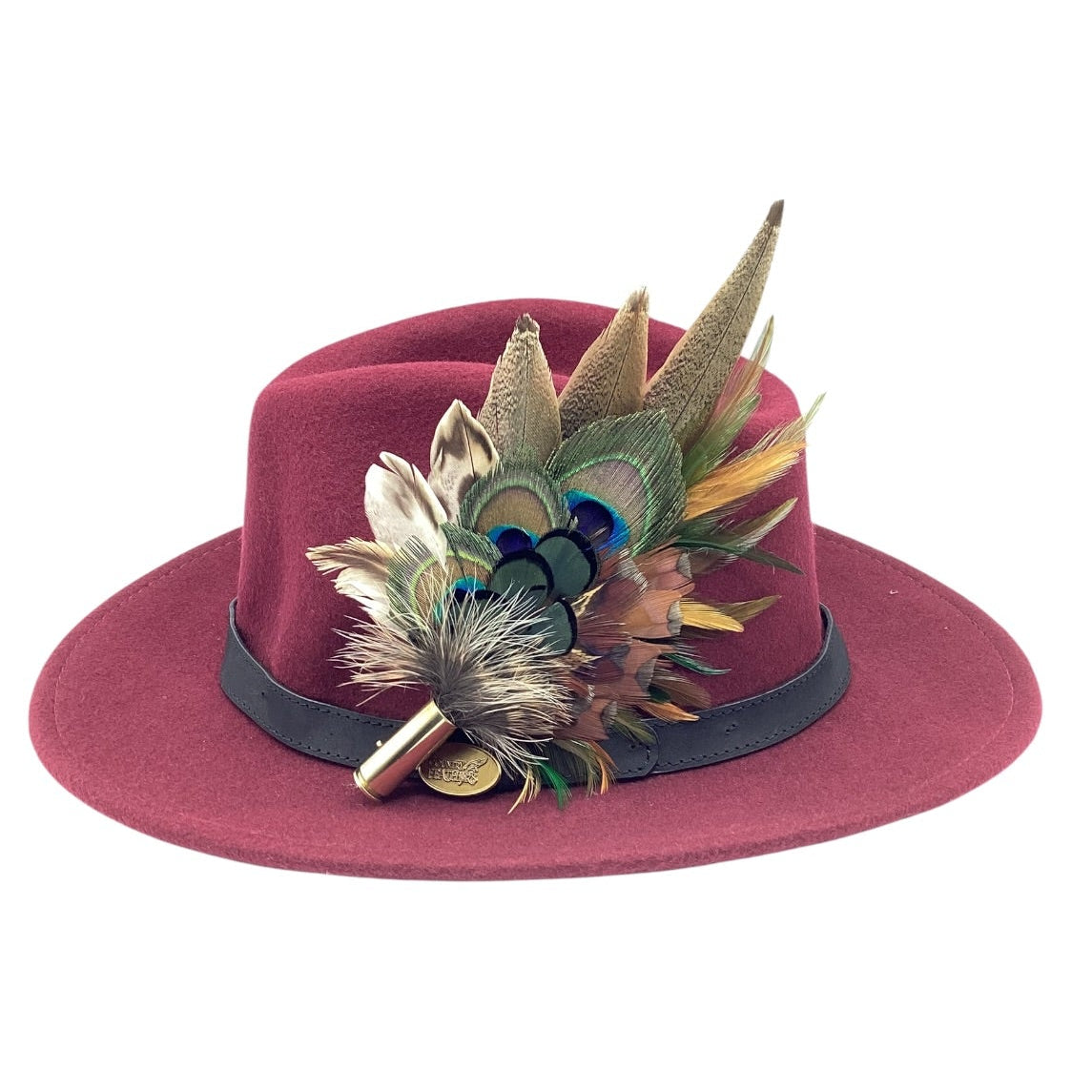 Green, Mustard and Natural Feather Hat Pin (CFP835)