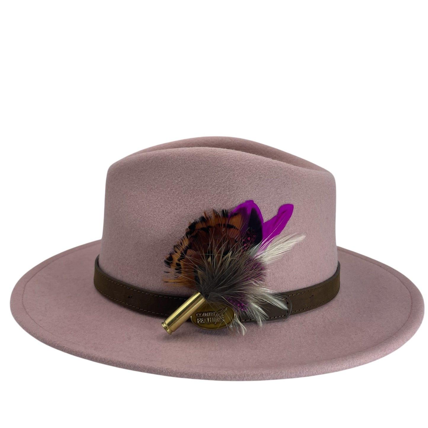 Cerise & Natural Feather Hat Pin (CFP726)