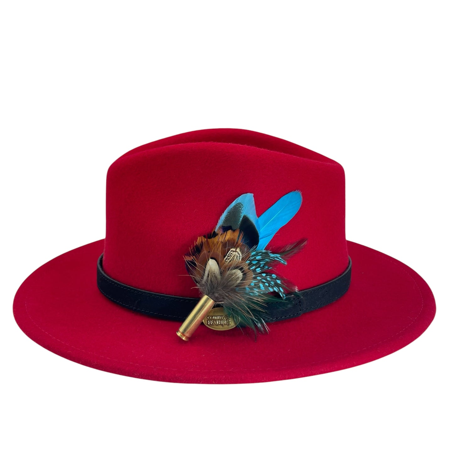 Turquoise & Natural Feather Hat Pin (CFP730)