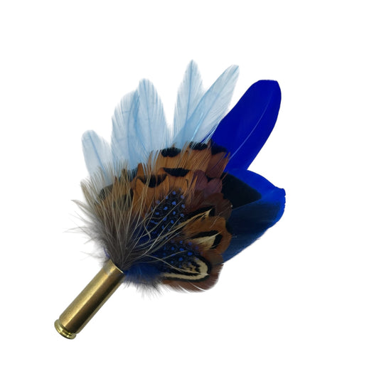 Blue & Feather Hat Pin (CFP735)