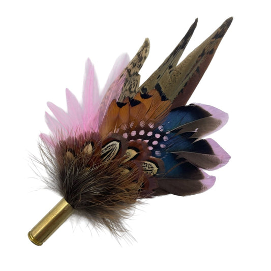 Light Pink & Natural Feather Hat Pin (CFP759)