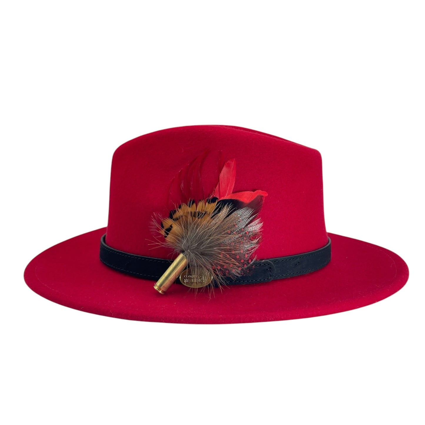 Red & Natural Feather Hat Pin (CFP723)
