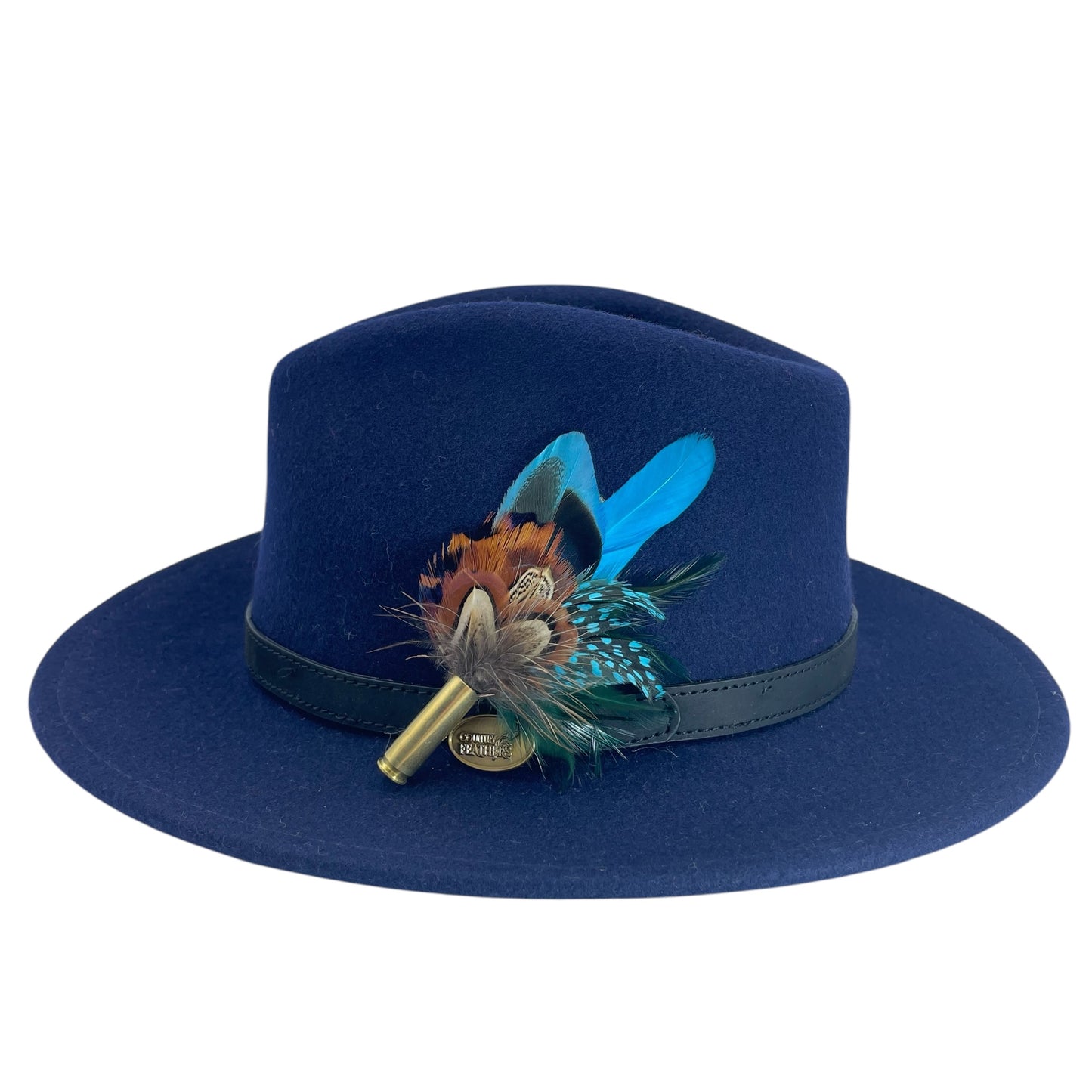 Turquoise & Natural Feather Hat Pin (CFP730)