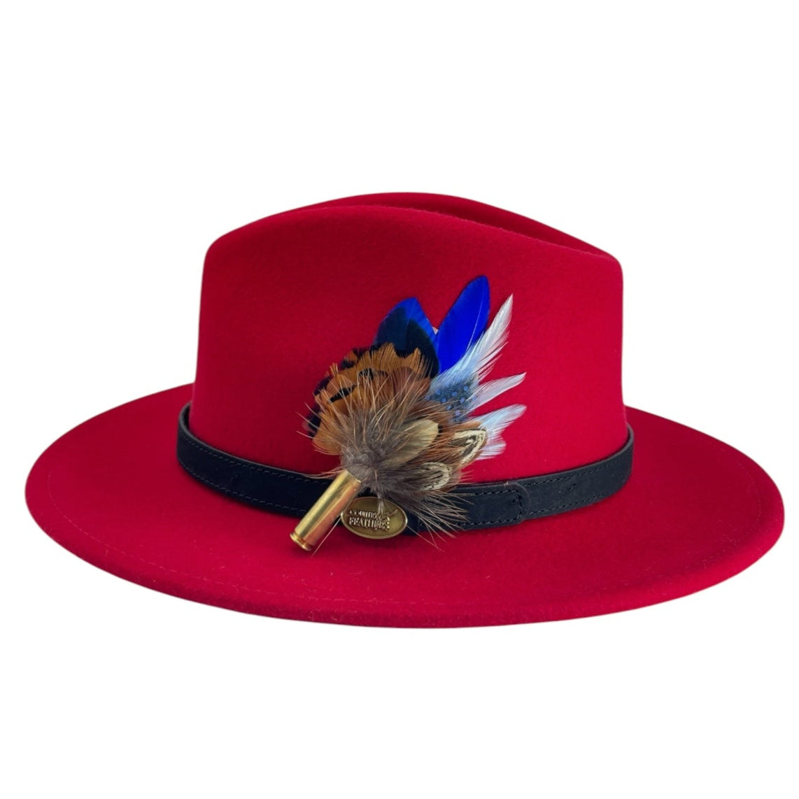 Blue & Natural Feather Hat Pin (CFP731)