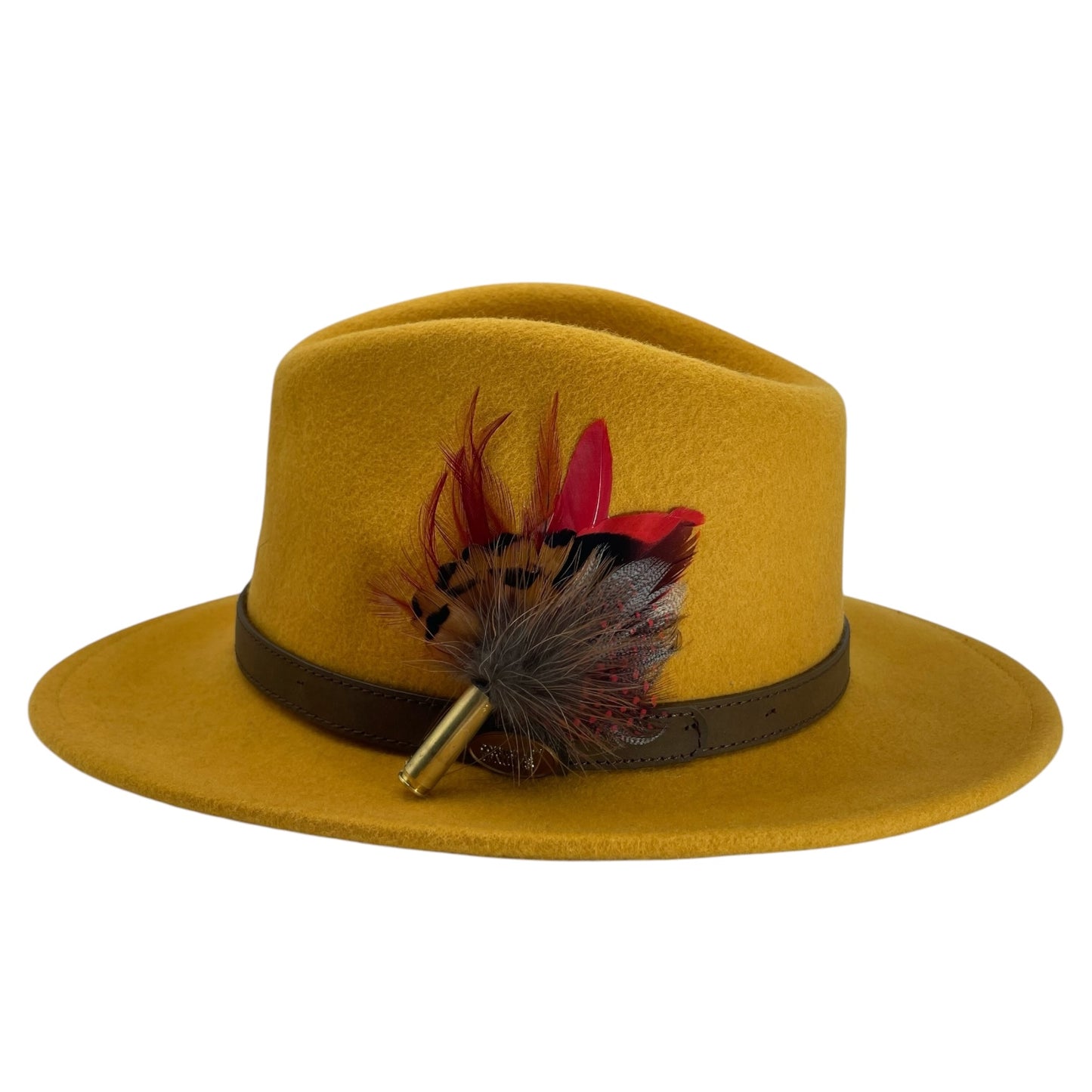 Red & Natural Feather Hat Pin (CFP723)