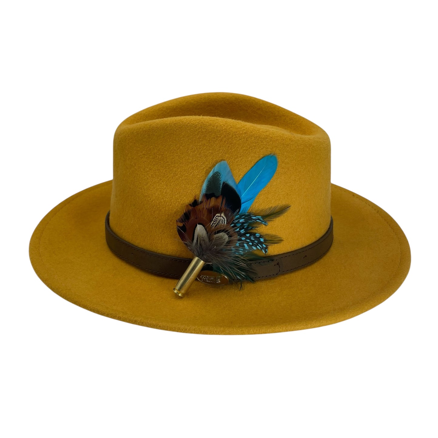 Turquoise & Natural Feather Hat Pin (CFP730)