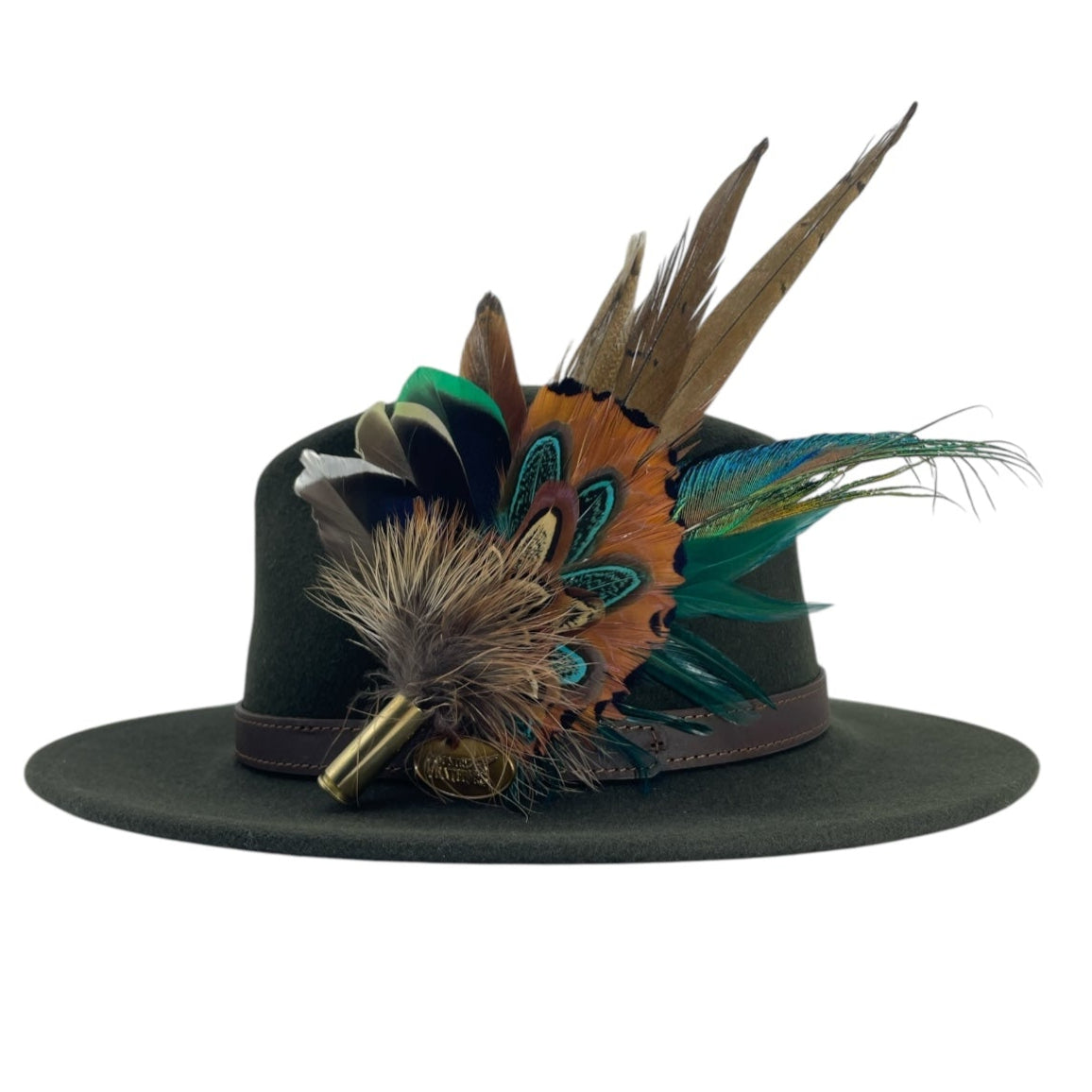Teal & Natural Feather Hat Pin (CFP764) (