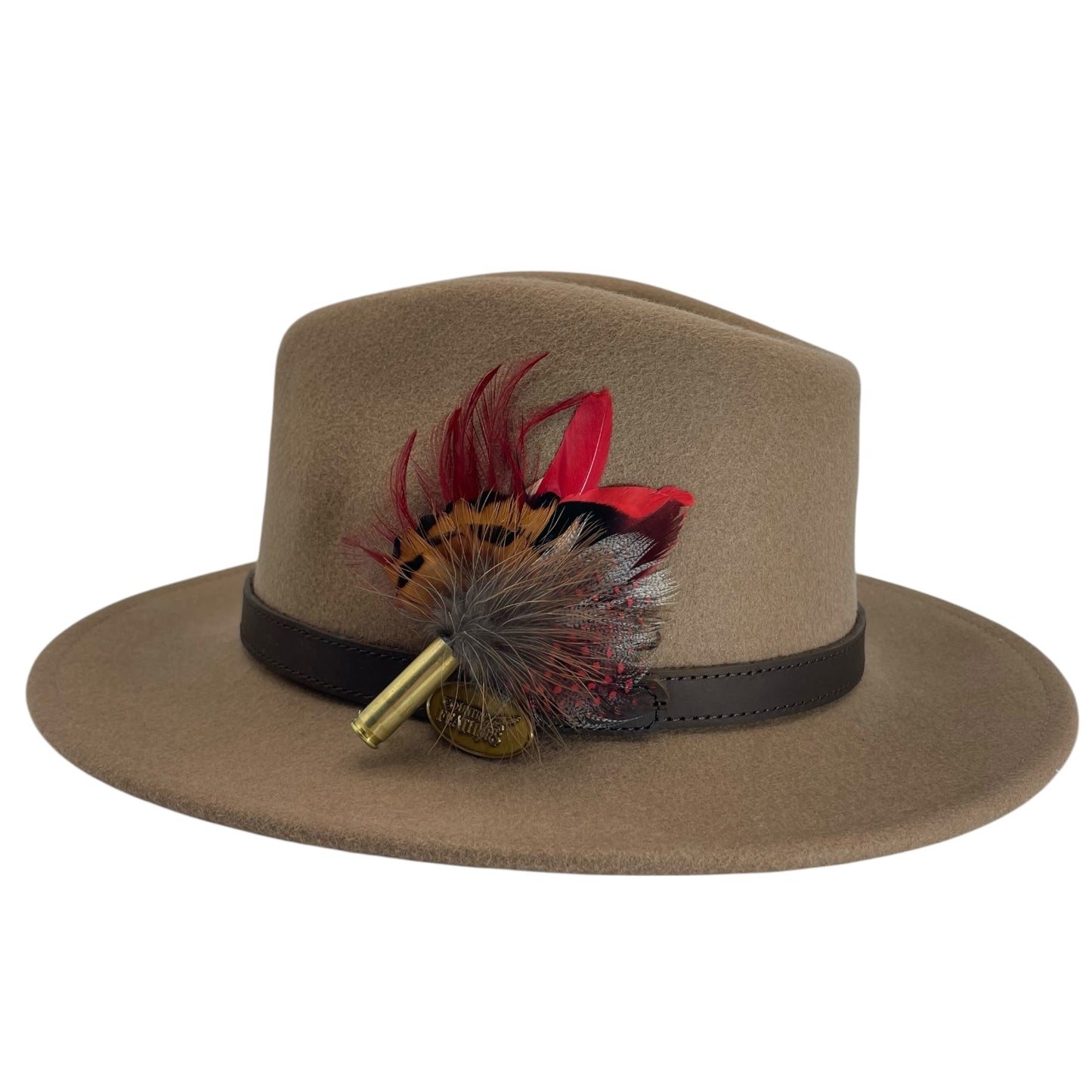 Red & Natural Feather Hat Pin (CFP723)