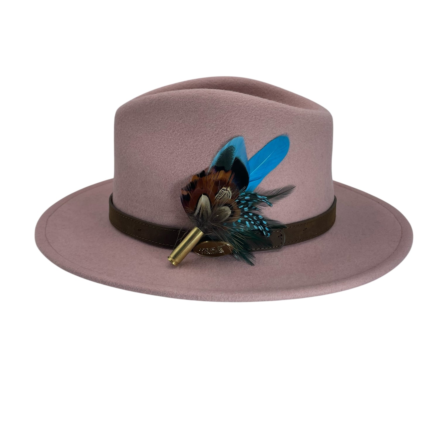 Turquoise & Natural Feather Hat Pin (CFP730)