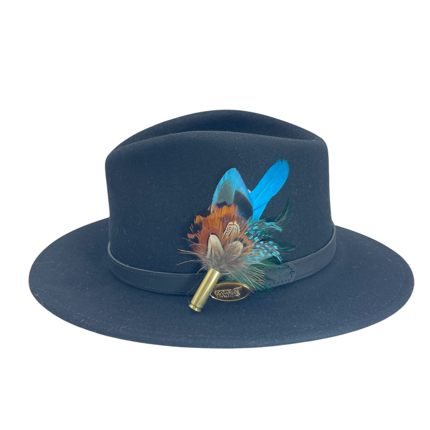 Turquoise & Natural Feather Hat Pin (CFP730)