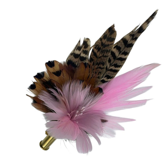 Pale Pink & Natural Feather Hat Pin (CFP474)