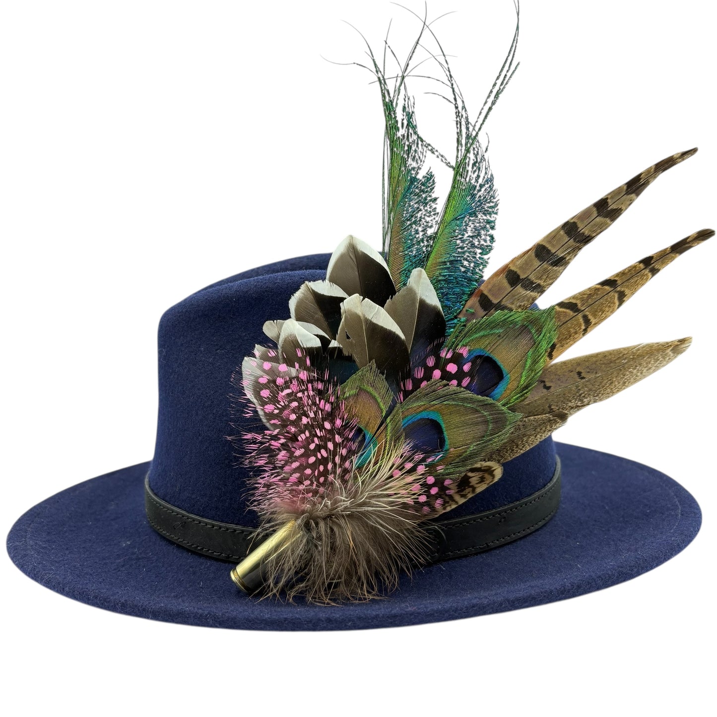 Pink, teal, blue, green an natural Feather Hat Pin (CFP685)