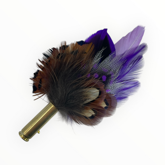 Purple, Lilac & Natural Feather Hat Pin (CFP728)