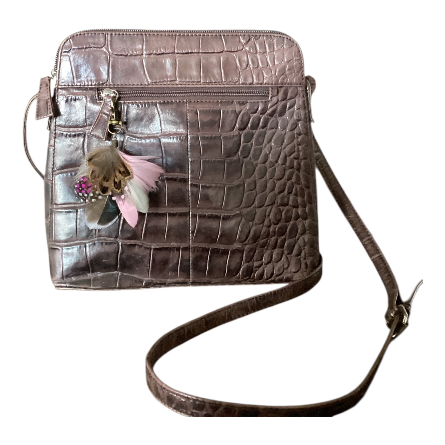 Pink, Cerise & Natural Feather Handbag Charm (CFHC6058)