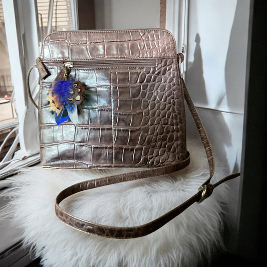 Royal Blue, Navy & Natural Feather Handbag Charm (CFHC6056)