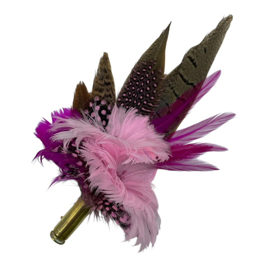 Fuchsia, Pink & Natural Feather Hat Pin (CFP557)