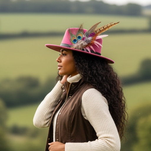 Peacock, Cerise Pink and Light Pink Feather Hat Pin CFP862