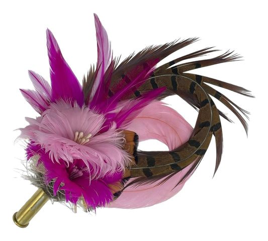 Light Pink, Cerise & Natural Feather Hat Pin (CFP507)