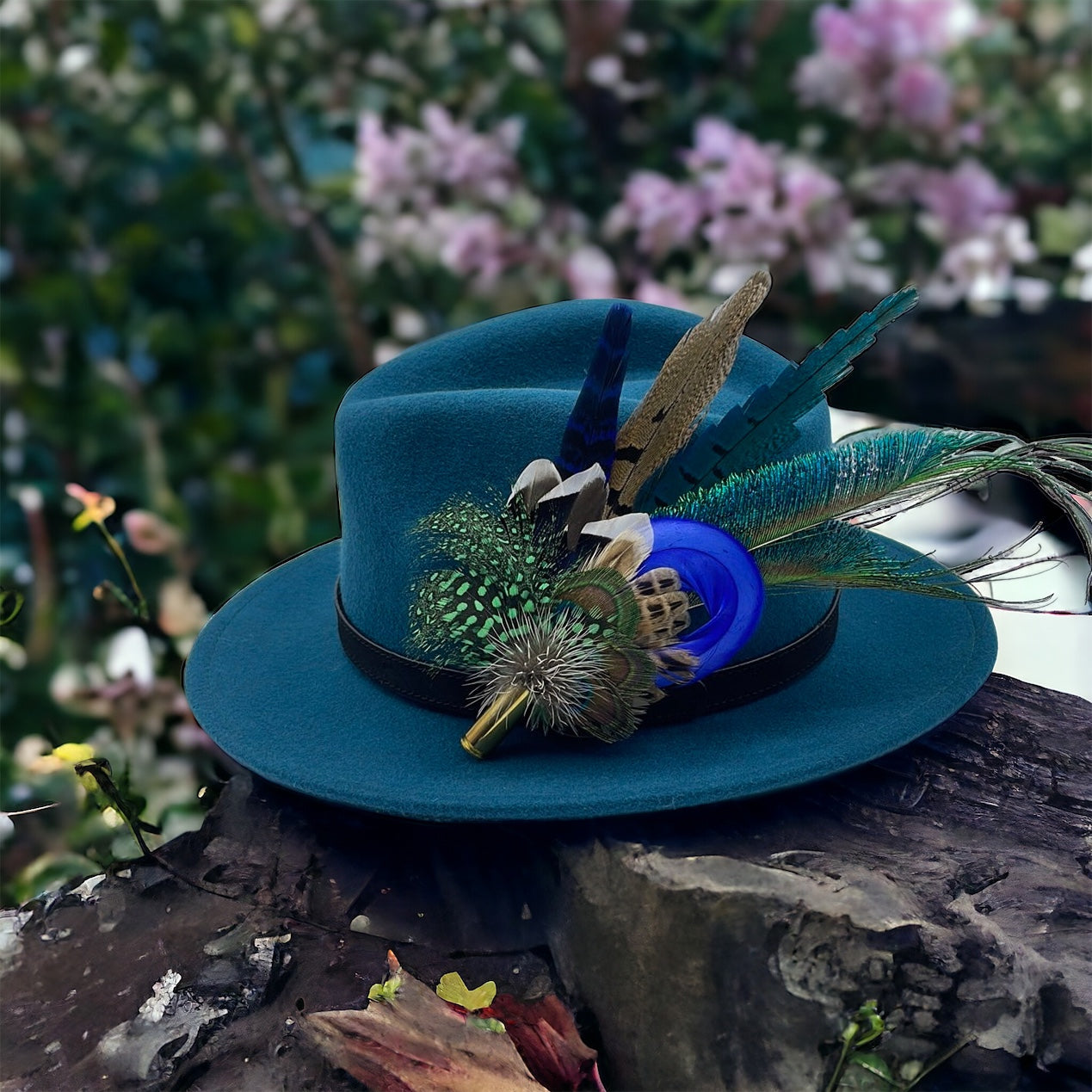 Peacock feather pin store