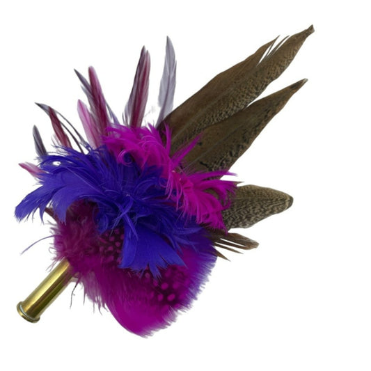 Fuchsia, Purple & Natural Feather Hat Pin (CFP546)