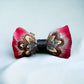 Red & Natural Feather Bow Tie (CFBT022)