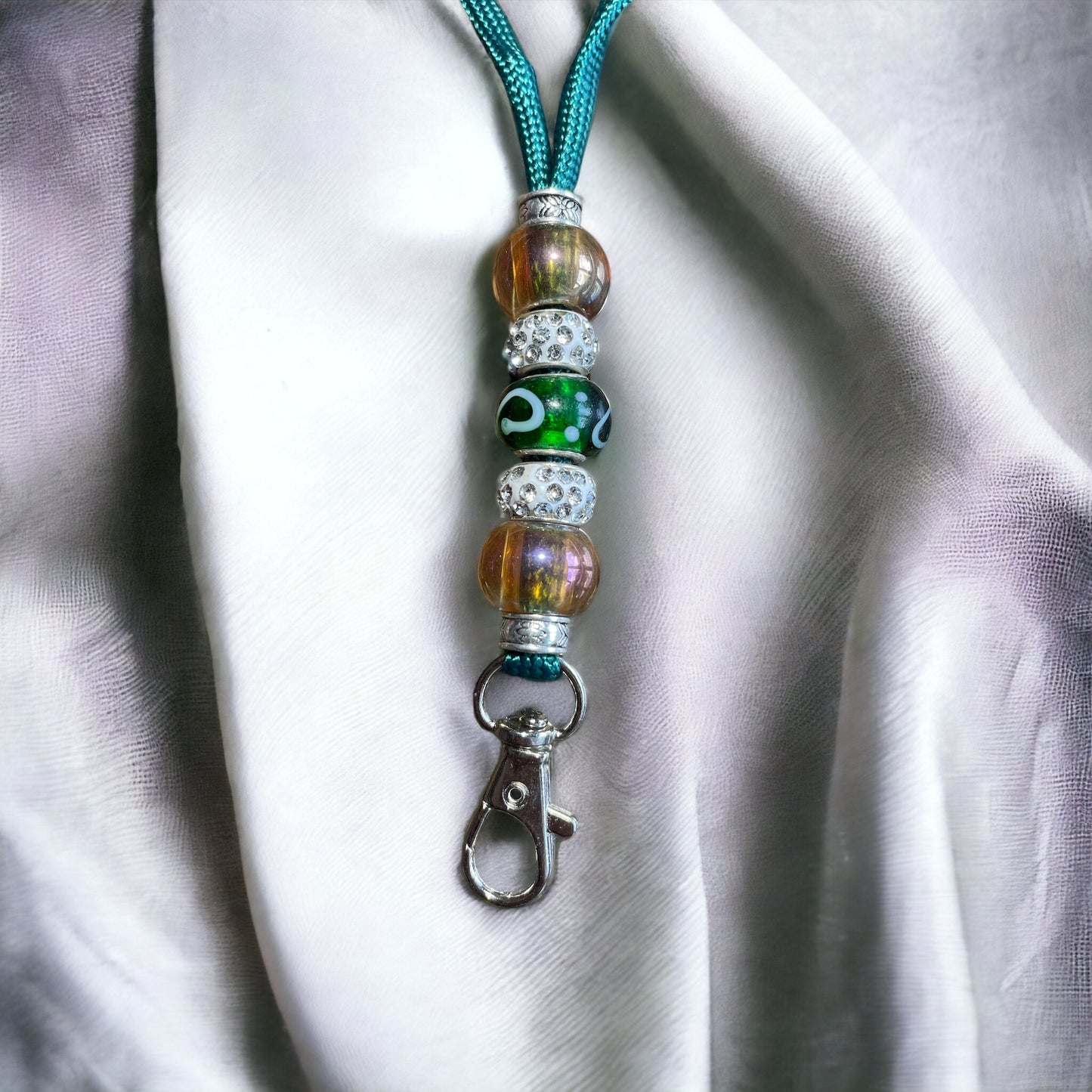 Racing Green Beaded Lanyard (CFL8052)