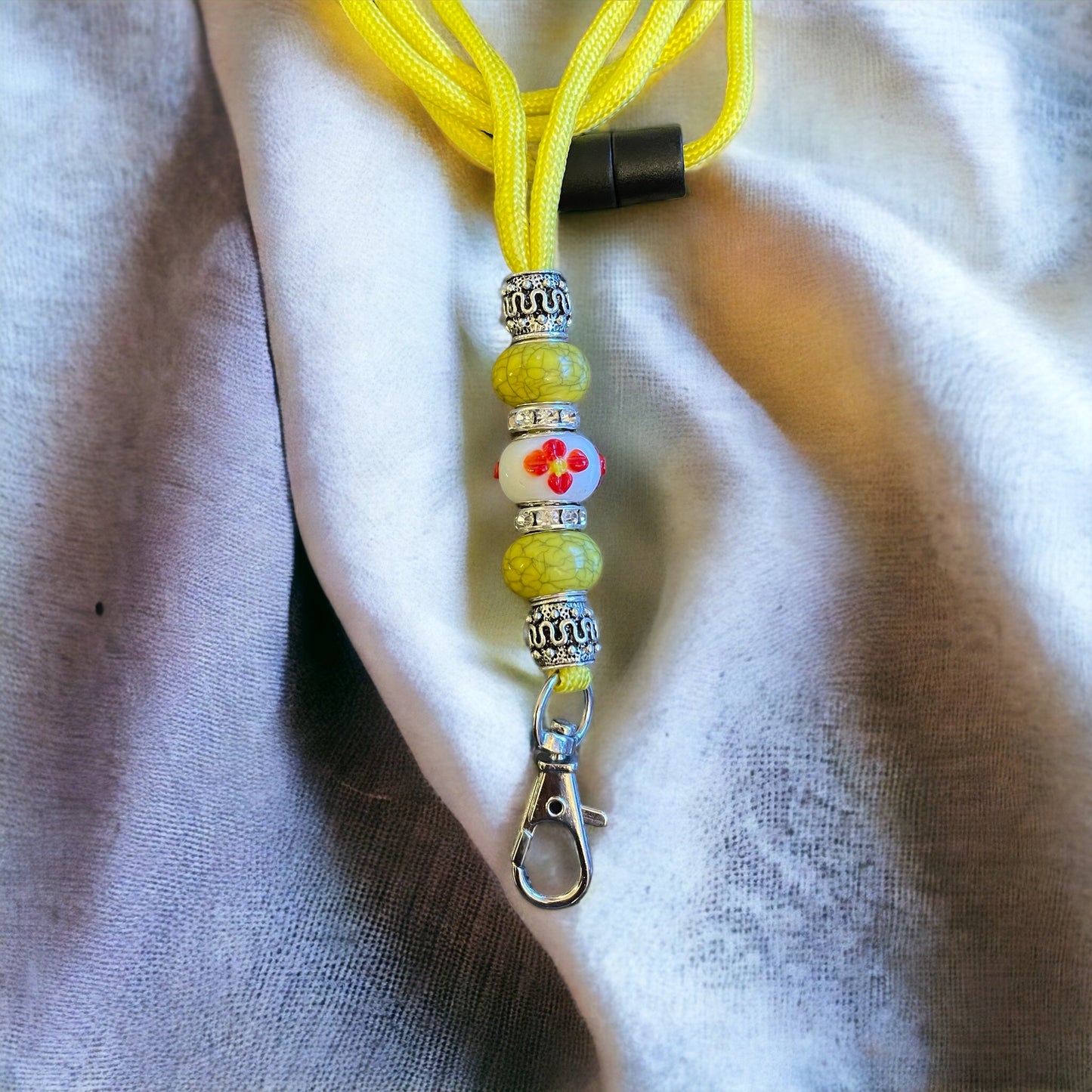 Yellow Beaded Lanyard (CFL8049)