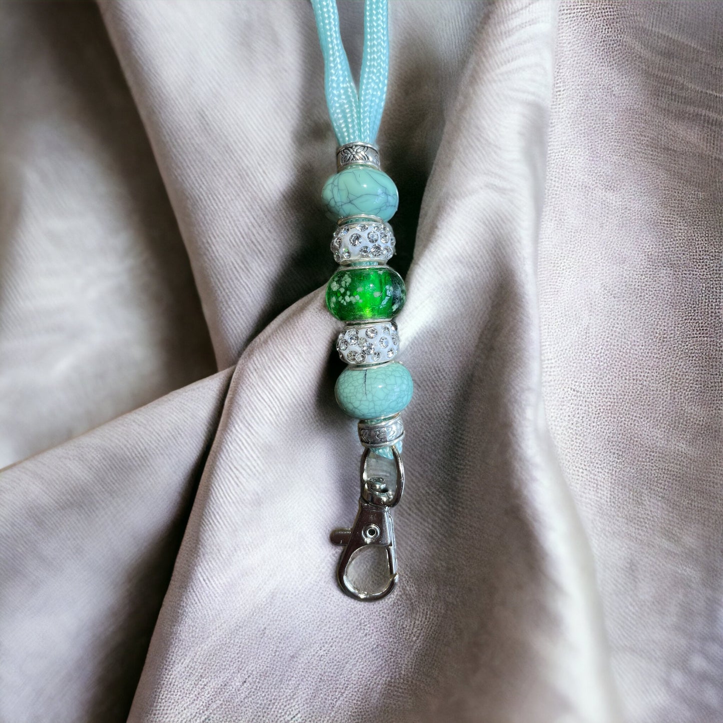 Aqua Beaded Lanyard (CFL8063)