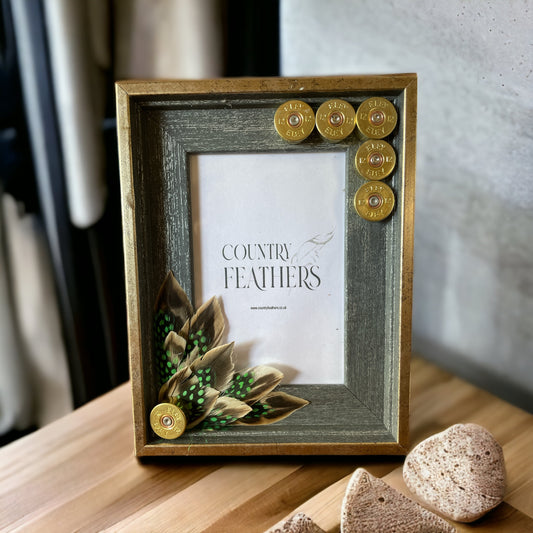 Duck and Green Guinea Fowl Feather Photo Frame (CFPF2177)