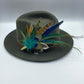 Peacock, Navy, Mustard & Green Feather Hat Pin (CFP453)