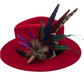 Red, Blue & Natural Feather Hat Pin (CFP370)