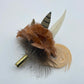 Coffee, Peach & White Feather hat Pin (CFP414)