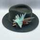 Light Green & Natural Feather Hat Pin (CFP475)